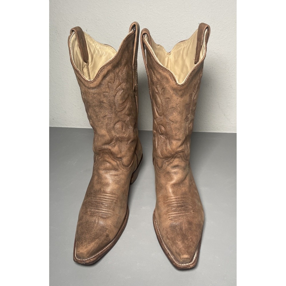Corral Cowgirl Boots SnipToe Brown Leather Womens 11 M Embroidered Cowboy
